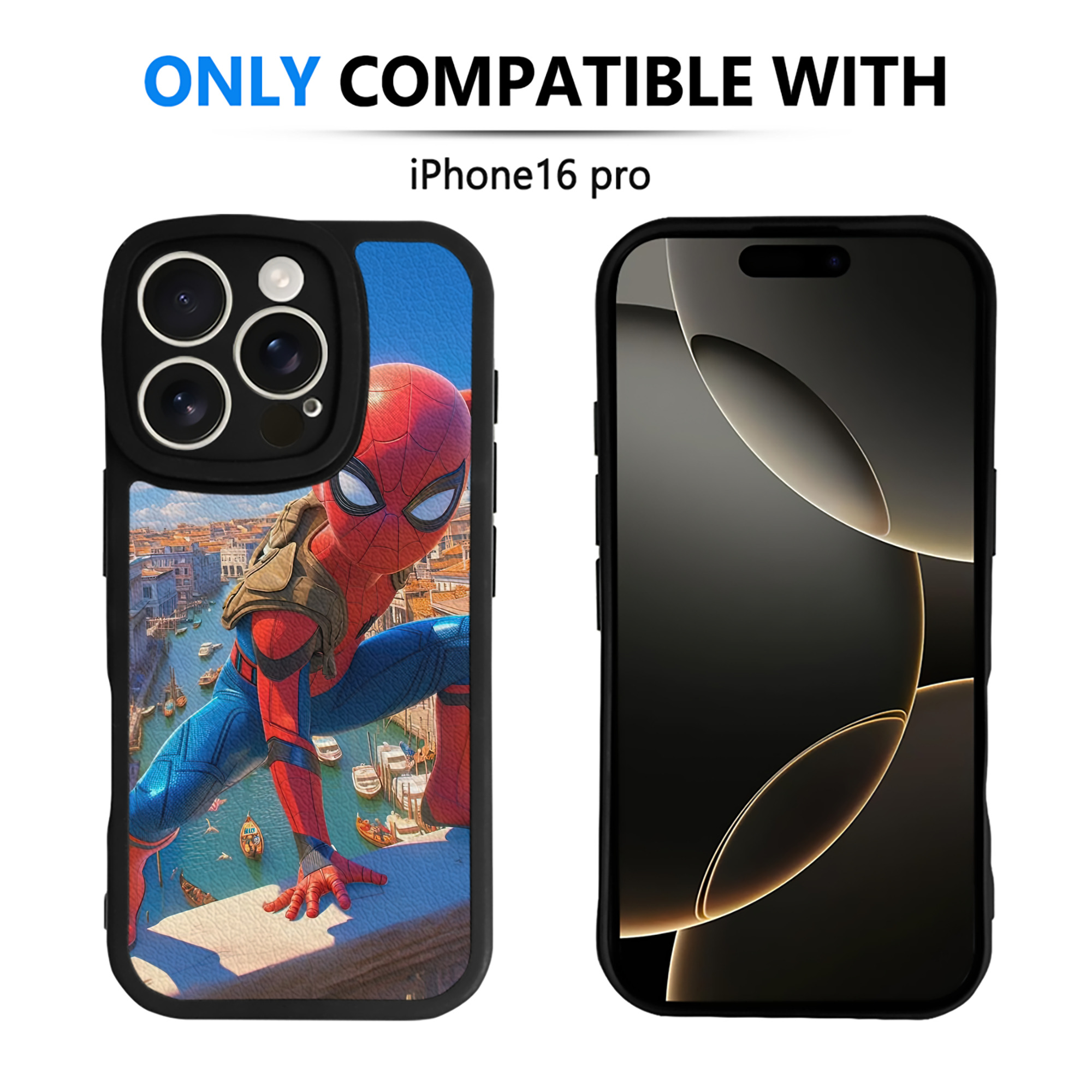 Spider Man スパイダーマン 【iPhone 16シリーズ対応】シリコンスマホケース（レザー調） 材質：シリコン